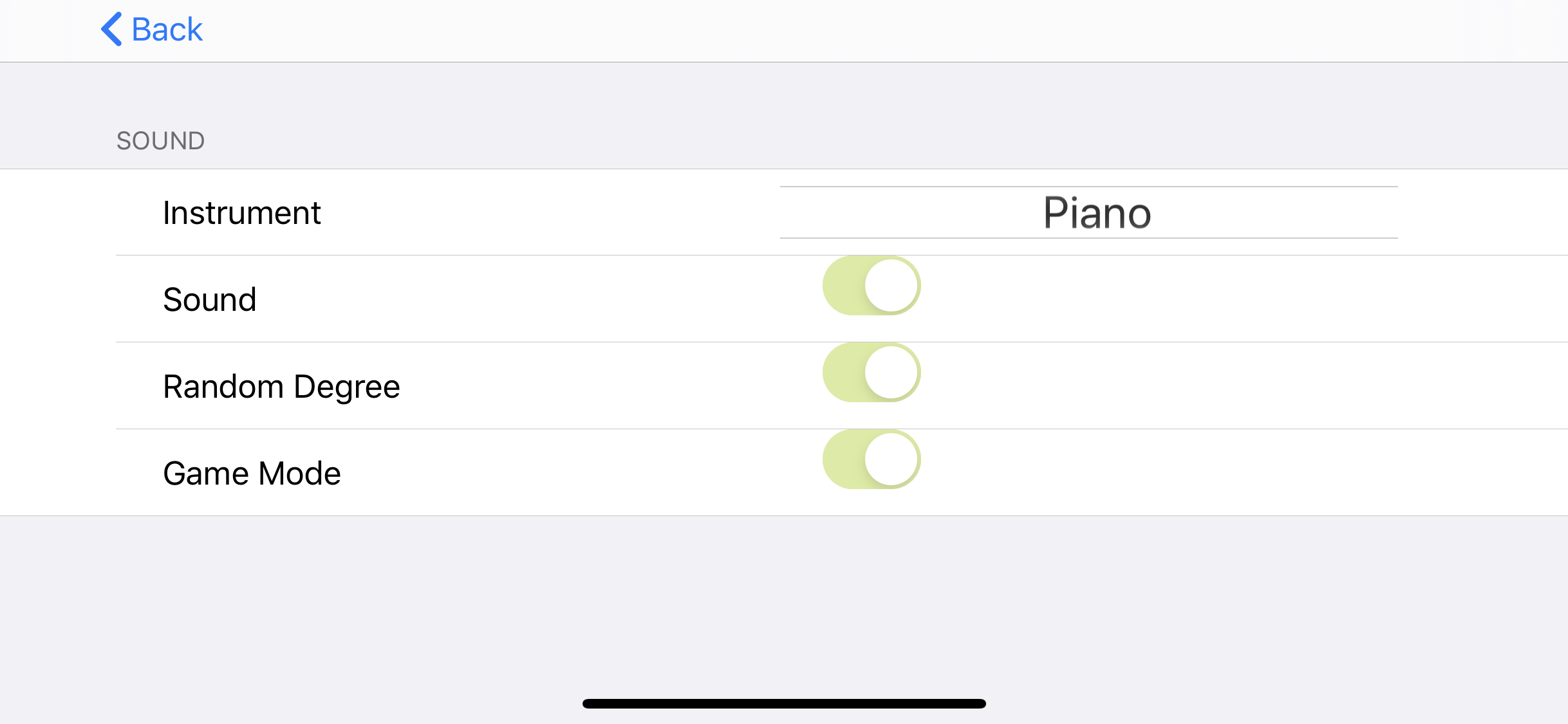 Jazz App Screen Settings